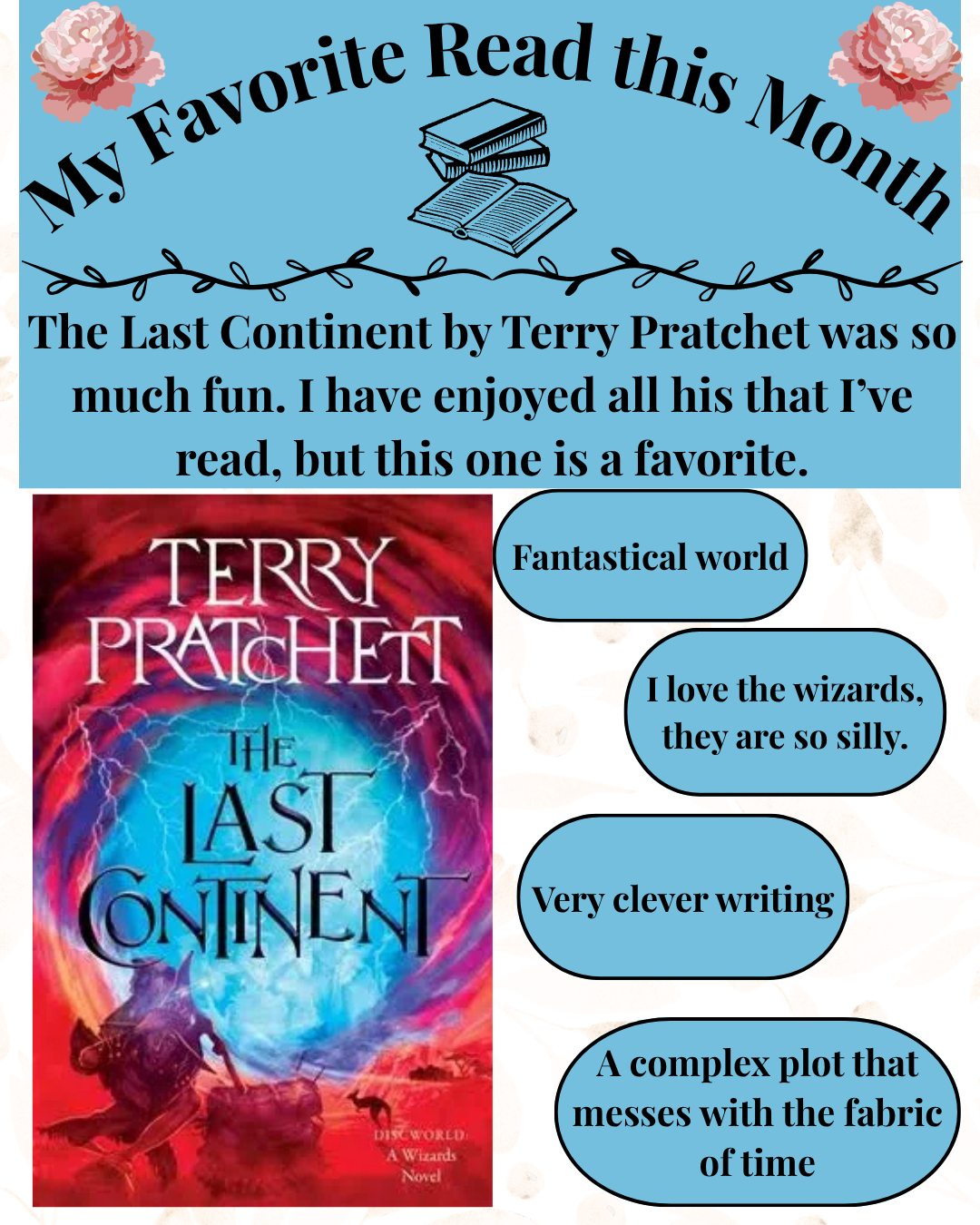 #favoritereads #favoritebooks #favoritereadthismonth #bestreadofmay #terrypratchett #terrypratchett #terrypratchettfan #terrypratchettbooks #terrypratchettdiscworld #funreads