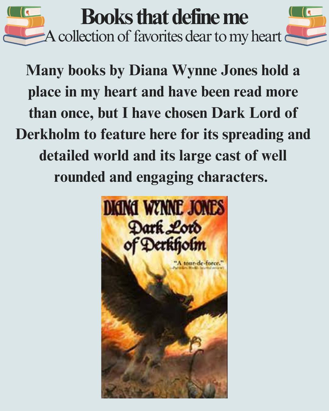 The next installment in the books that define me series is Dark Lord of Derkholm by Diana Wynne Jones #favoritebooks #favoritereads #funreads #booksthatdefineme #booksilove #dianawynnejones #dianawynnejonesnovel #dianawynnejonesbooks #fantasy #fantasyworld #fantasybooks